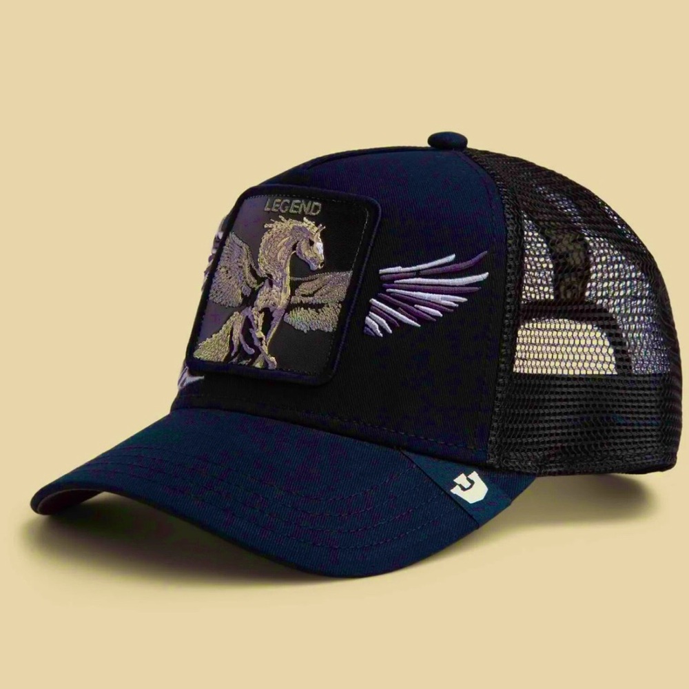Goorin Bros Farm WINGS LEGEND Snapback Trucker Hat Black White NWT - Picture 4 of 9